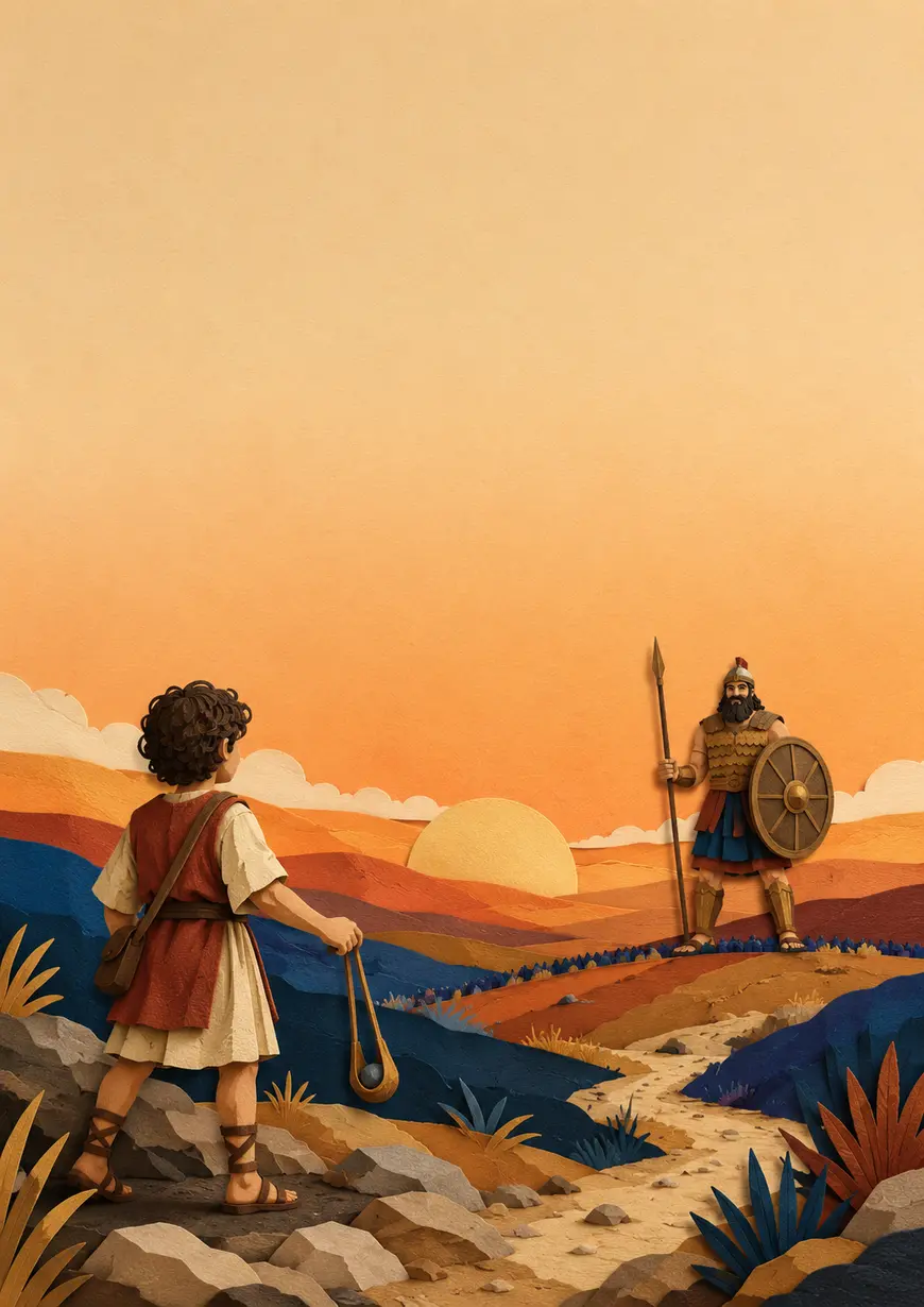 Ilustración para la historia de David y Goliat
